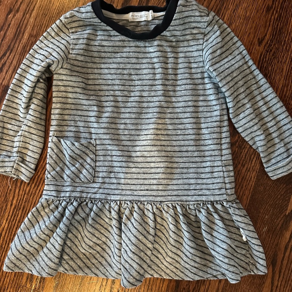 Striped Gray Kids Top 18 months